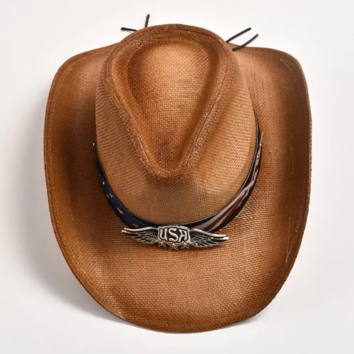 Stylish Straw Western Cowboy Hat for Men & Women - Image 7