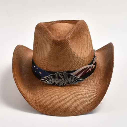 Stylish Straw Western Cowboy Hat for Men & Women - Image 8