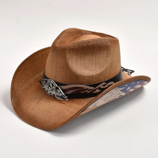 Stylish Straw Western Cowboy Hat for Men & Women - Image 6