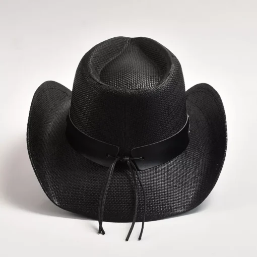 Stylish Straw Western Cowboy Hat for Men & Women - Image 5