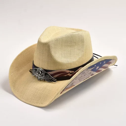 Stylish Straw Western Cowboy Hat for Men & Women - Image 10