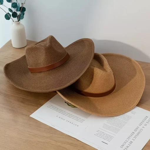 Stylish Natural Paper Western Cowboy Hat - Image 4