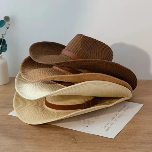 Stylish Natural Paper Western Cowboy Hat - Image 5