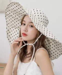 Chic Oversized Polka Dot Sun Hat for Women