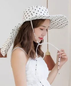 Chic Oversized Polka Dot Sun Hat for Women