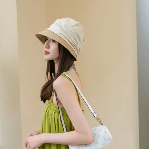 Artistic Cotton Linen Woven Sun Hat for Women - Image 6