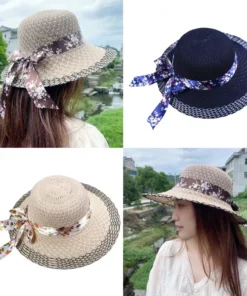 Elegant Floral Ribbon Sun Hat