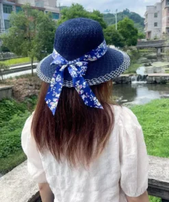 Elegant Floral Ribbon Sun Hat