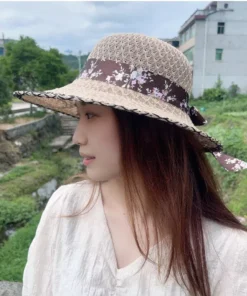 Elegant Floral Ribbon Sun Hat