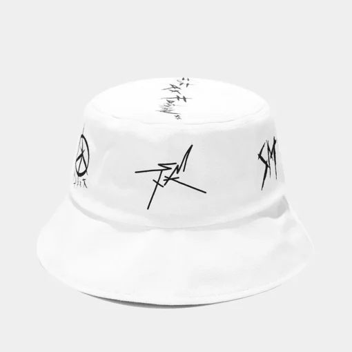 Summer Cotton Patchwork Graffiti Bucket Hat - Image 6