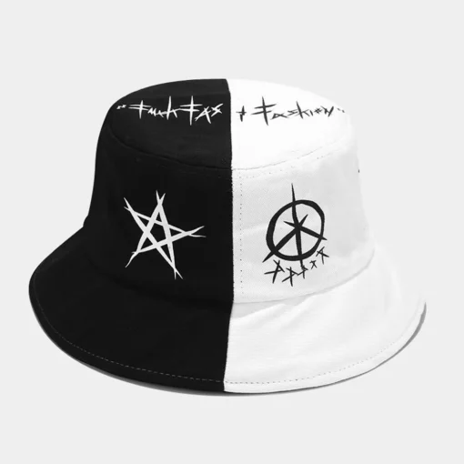 Summer Cotton Patchwork Graffiti Bucket Hat - Image 2