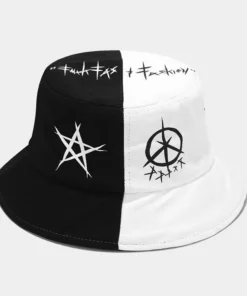 Summer Cotton Patchwork Graffiti Bucket Hat