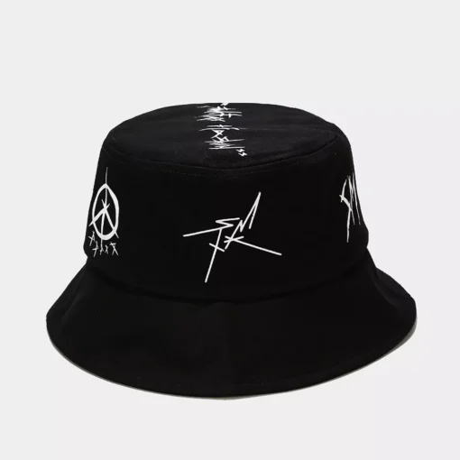 Summer Cotton Patchwork Graffiti Bucket Hat - Image 7