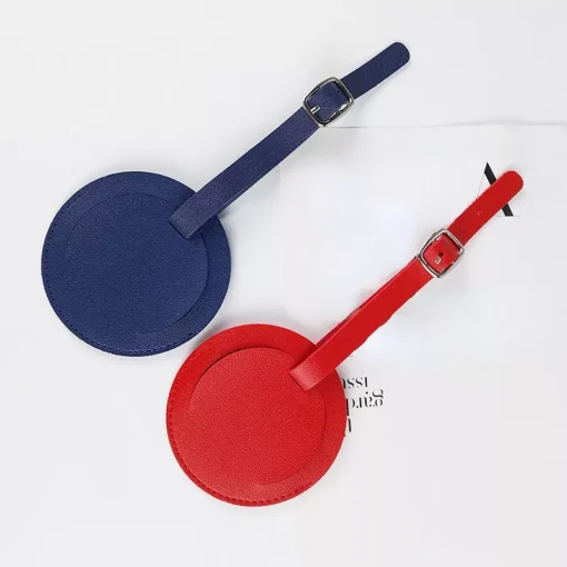 Round PU Leather Luggage Tag - Image 4