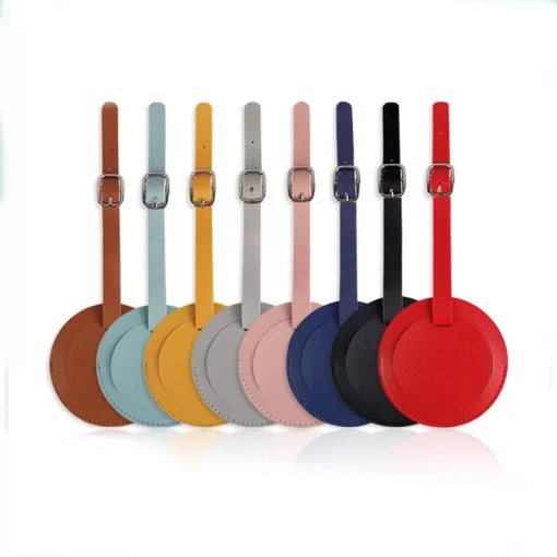 Round PU Leather Luggage Tag - Image 5