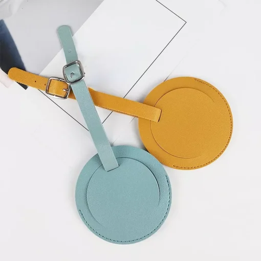 Round PU Leather Luggage Tag - Image 3
