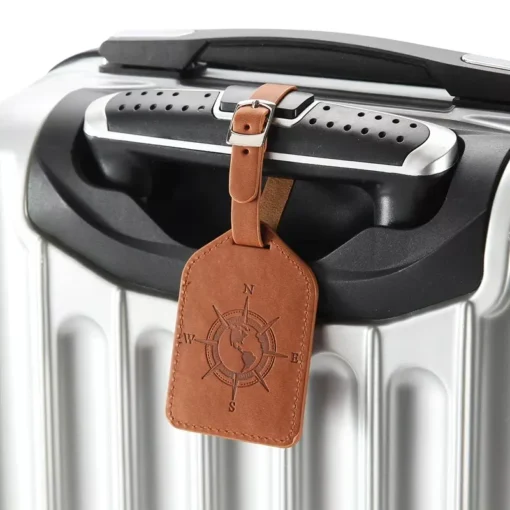 Compass Leather Luggage Tag - Image 2
