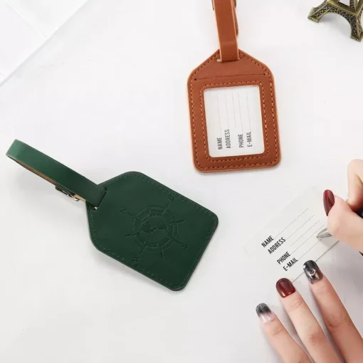 Compass Leather Luggage Tag - Image 4