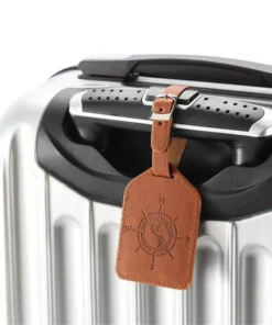 Compass Leather Luggage Tag