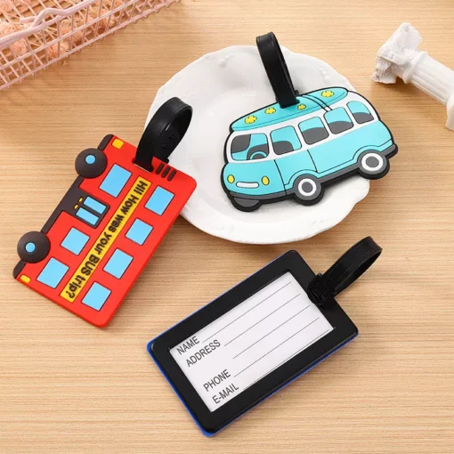Cute Cartoon Car Silicone Luggage Tags for Travel Accessories - Image 2