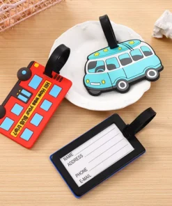 Cute Cartoon Car Silicone Luggage Tags for Travel Accessories