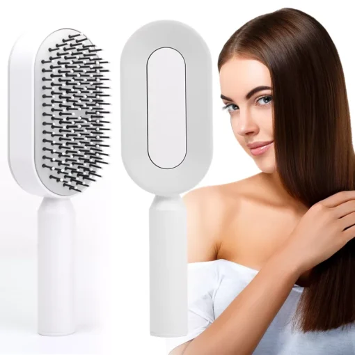 Detangling Scalp Massage Hair Brush with One-Key Self-Cleaning Feature - Image 2