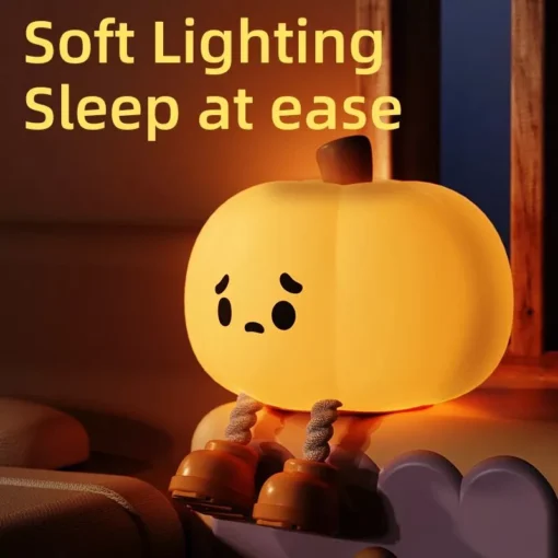 USB Rechargeable Pumpkin LED Night Light with Timer - Image 3