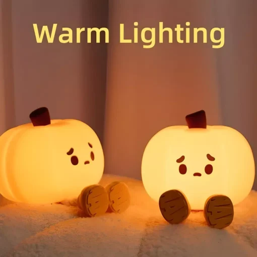 USB Rechargeable Pumpkin LED Night Light with Timer - Image 4