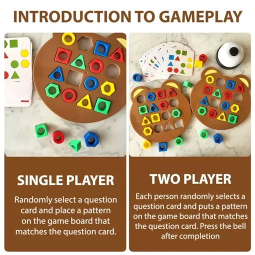 Montessori Matching Puzzle Board Game for Kids - Image 2