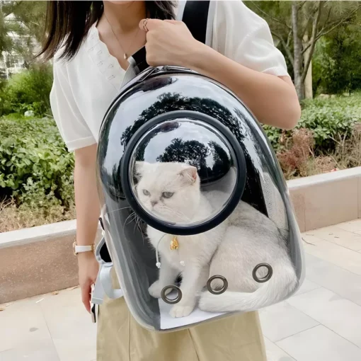 Luxury Cat Space Capsule Transparent Backpack - Image 7
