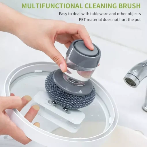 Automatic Soap Dispensing Kitchen Brush for Pans | Eco-Friendly & Powerful Cleaning Tool - Image 2