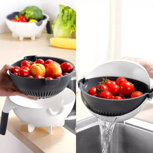 Multifunctional 9-in-1 Vegetable Slicer with Drain Basket - Image 6