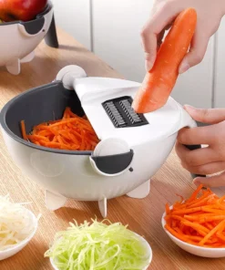 Multifunctional 9-in-1 Vegetable Slicer with Drain Basket