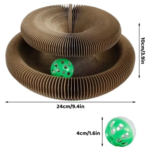 Foldable Magic Organ Cat Scratcher with Toy Ball – Multi-Shape Durable Climbing and Sleeping Board for Cats - Image 7