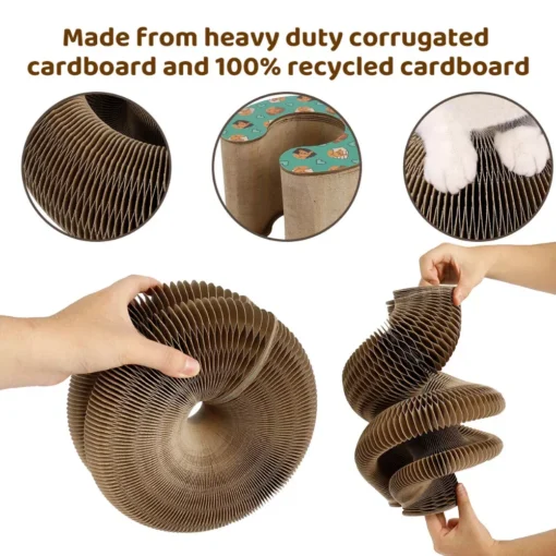 Foldable Magic Organ Cat Scratcher with Toy Ball – Multi-Shape Durable Climbing and Sleeping Board for Cats - Image 4
