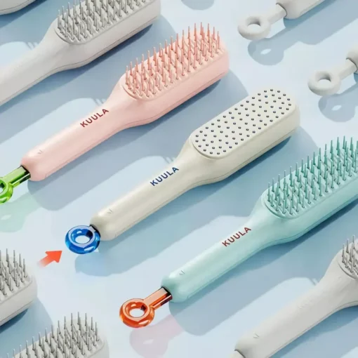 Telescopic Anti-Static Scalp Massage Comb: Self-Cleaning, for All Hair Types - Image 7