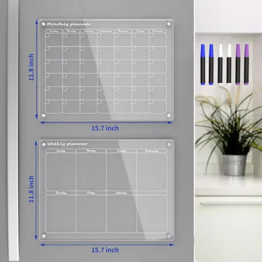 Clear Acrylic Magnetic Fridge Calendar Board - Image 5