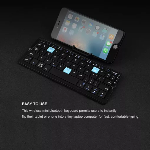 Ultra-Compact Foldable Bluetooth Keyboard with Built-in Stand for Tablets and Smartphones - Image 7