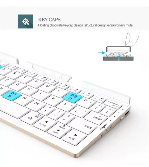 Ultra-Compact Foldable Bluetooth Keyboard with Built-in Stand for Tablets and Smartphones - Image 4