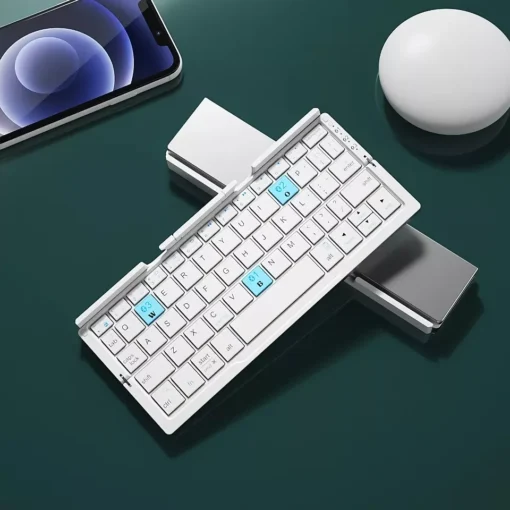 Ultra-Compact Foldable Bluetooth Keyboard with Built-in Stand for Tablets and Smartphones - Image 2