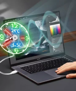 LED Clock USB Mini Fan with Real-Time Display