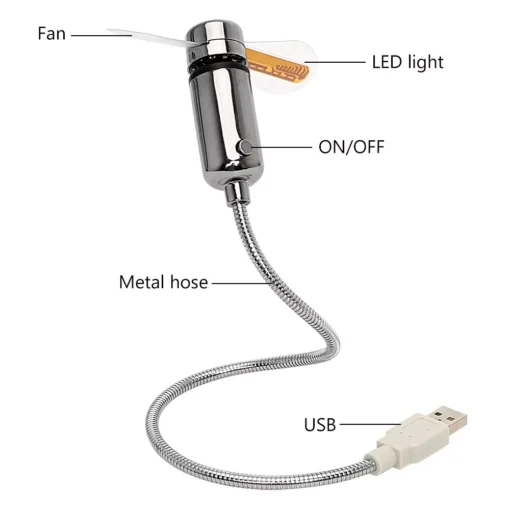 LED Clock USB Mini Fan with Real-Time Display - Image 7