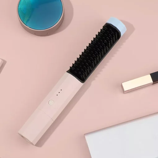 Portable Wireless Hair Styling Brush: Fast-Heating USB Rechargeable Straightener & Curler - Image 11