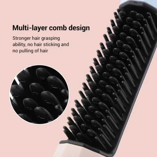 Portable Wireless Hair Styling Brush: Fast-Heating USB Rechargeable Straightener & Curler - Image 4
