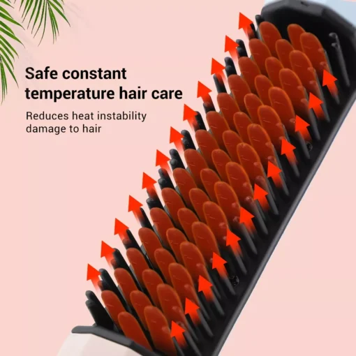 Portable Wireless Hair Styling Brush: Fast-Heating USB Rechargeable Straightener & Curler - Image 3