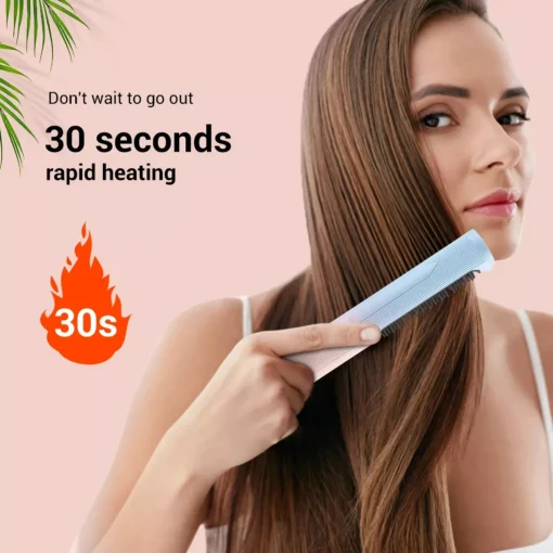 Portable Wireless Hair Styling Brush: Fast-Heating USB Rechargeable Straightener & Curler - Image 7