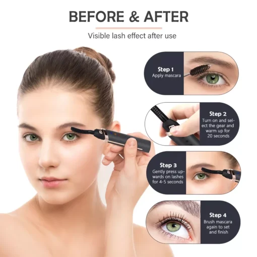 Quick Heating USB Rechargeable Eyelash Curler for Long-Lasting, Natural-Looking Curls - Image 5