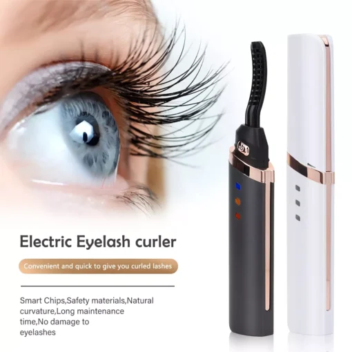 Quick Heating USB Rechargeable Eyelash Curler for Long-Lasting, Natural-Looking Curls - Image 2