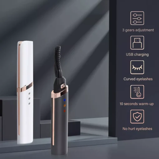 Quick Heating USB Rechargeable Eyelash Curler for Long-Lasting, Natural-Looking Curls - Image 4