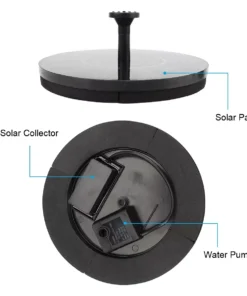 3W Solar Fountain with LED Lights & Multiple Nozzles